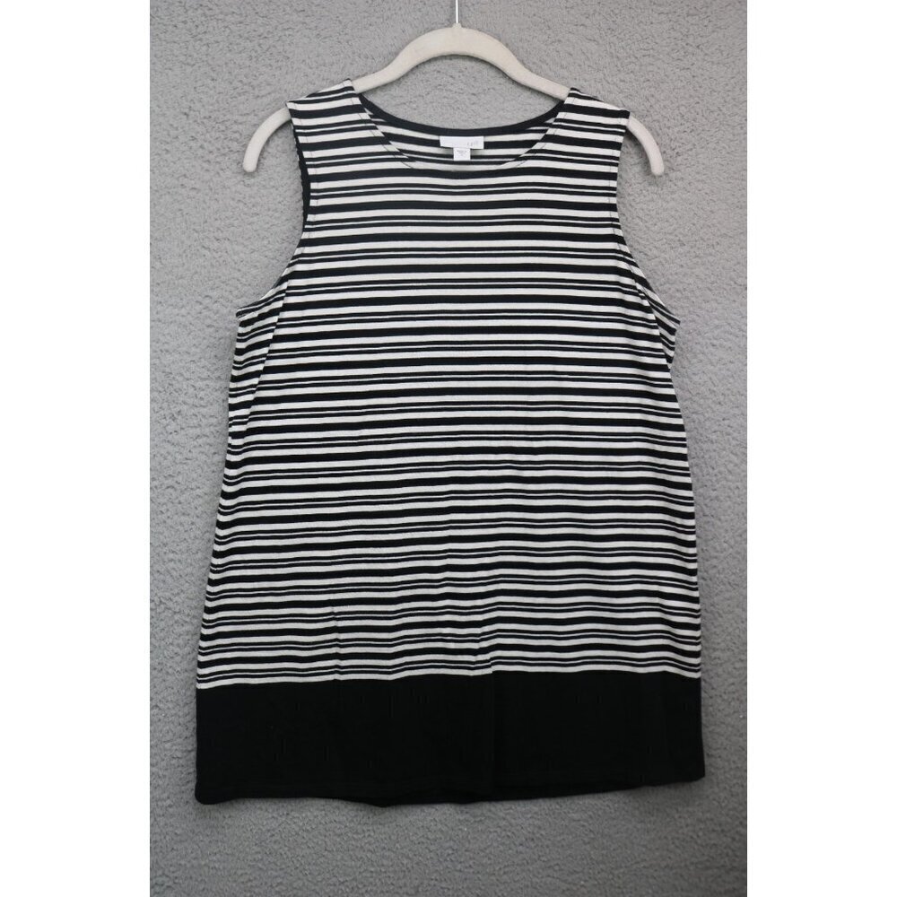 J.Jill Sleeveless Black & White Striped Tunic-Size Small-Classic